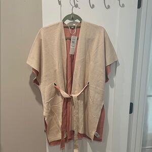 NWT Reversible LOFT Cream and Pink Open Cardigan xs/s